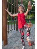 Girls\' black floral pants DZ6012 - Online store - Boutique